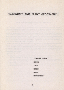 Taxonomy and plant geography : vascular plants, mosses, algae, lichens, fungi, Myxomycetes