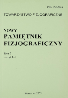 Nowy Pamiętnik Fizjograficzny, tom 2, zeszyt 1/2 (2003)