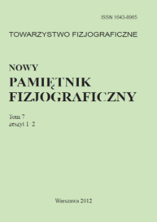 Nowy Pamiętnik Fizjograficzny, tom 7, zeszyt 1/2 (2012)
