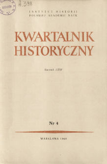 Kwartalnik Historyczny R. 75 nr 4 (1968), Artykuły recenzyjne