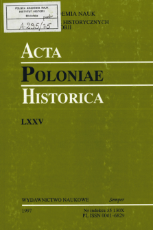 Acta Poloniae Historica. T. 75 (1997)