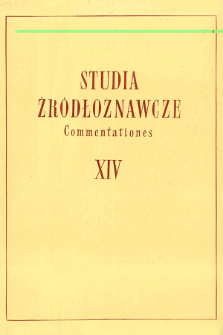 Studia Źródłoznawcze = Commentationes T. 14 (1969)