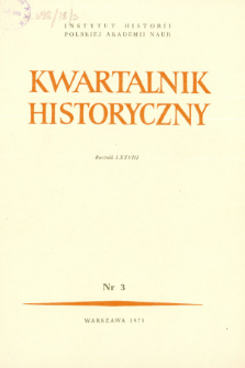 Kwartalnik Historyczny R. 78 nr 3 (1971), Artykuły recenzyjne