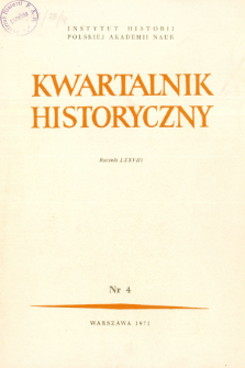Kwartalnik Historyczny R. 78 nr 4 (1971), Materiały