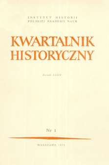 Kwartalnik Historyczny R. 79 nr 1 (1972), Artykuły recenzyjne