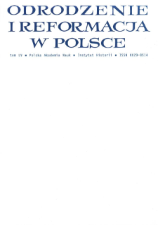 Odrodzenie i Reformacja w Polsce T. 55 (2011), Artykuły i rozprawy