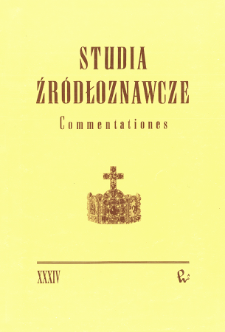 Studia Źródłoznawcze = Commentationes T. 34 (1993), Artykuły i rozprawy