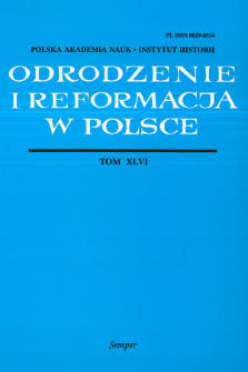 Odrodzenie i Reformacja w Polsce T. 46 (2002), Materiały