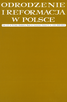 Odrodzenie i Reformacja w Polsce T. 52 (2008), Artykuły