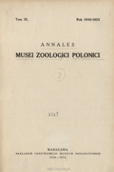 Annales Musei Zoologici Polonici ; t. 10