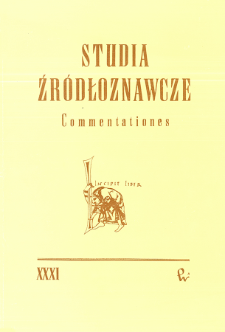 Studia Źródłoznawcze = Commentationes T. 31 (1990), Artykuły recenzyjne