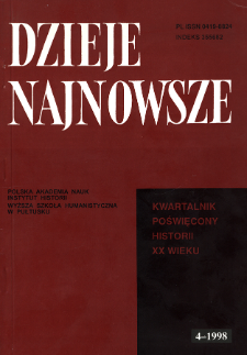 Dzieje Najnowsze : [kwartalnik poświęcony historii XX wieku] R. 30 z. 4 (1998), Artykuły recenzyjne i recenzje