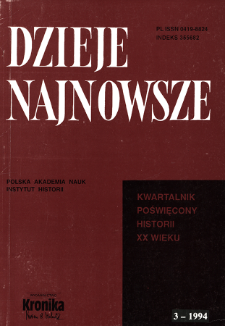 Dzieje Najnowsze : [kwartalnik poświęcony historii XX wieku] R. 26 z. 3 (1994)