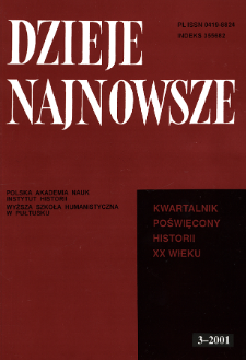 Dzieje Najnowsze : [kwartalnik poświęcony historii XX wieku] R. 33 z. 3 (2001), Artykuły recenzyjne i recenzje