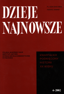 Dzieje Najnowsze : [kwartalnik poświęcony historii XX wieku] R. 34 z. 4 (2002), Autoreferaty