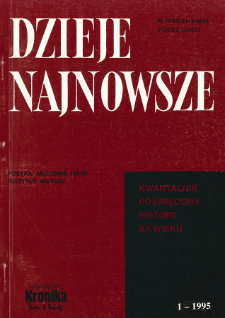 Dzieje Najnowsze : [kwartalnik poświęcony historii XX wieku] R. 27 z. 1 (1995)