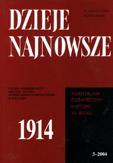 Dzieje Najnowsze : [kwartalnik poświęcony historii XX wieku] R. 36 z. 3 (2004)