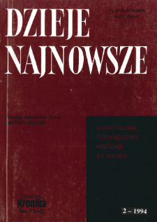 Dzieje Najnowsze : [kwartalnik poświęcony historii XX wieku] R. 26 z. 2 (1994), Artykuły recenzyjne i recenzje