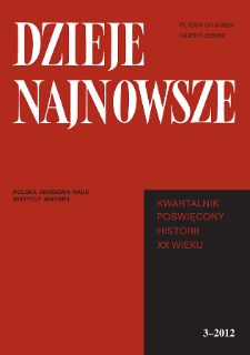 Dzieje Najnowsze : [kwartalnik poświęcony historii XX wieku] R. 44 z. 3 (2012), Artykuły recenzyjne i recenzje