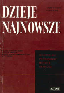 Dzieje Najnowsze : [kwartalnik poświęcony historii XX wieku] R. 30 z. 2 (1998), Artykuły recenzyjne i recenzje