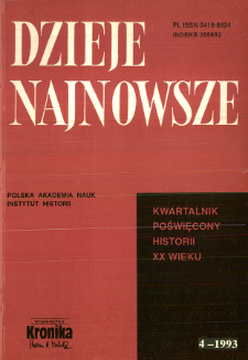 Dzieje Najnowsze : [kwartalnik poświęcony historii XX wieku] R. 25 z. 4 (1993), Artykuły i rozprawy