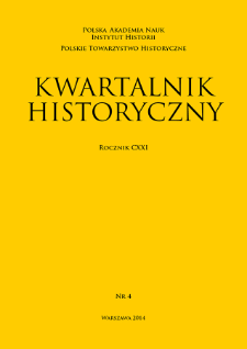 Kwartalnik Historyczny R. 121 nr 4 (2014), Artykuły recenzyjne