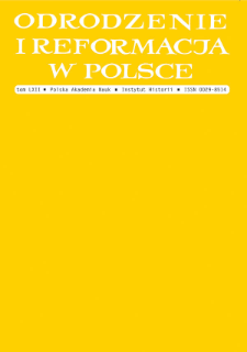 Odrodzenie i Reformacja w Polsce T. 62 (2018), Artykuły recenzyjne